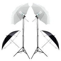 Complete Softbox, Umbrella & 4-Backdrop Studio Kit