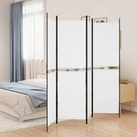 200 × 180 cm 4-Panel White Fabric Room Divider