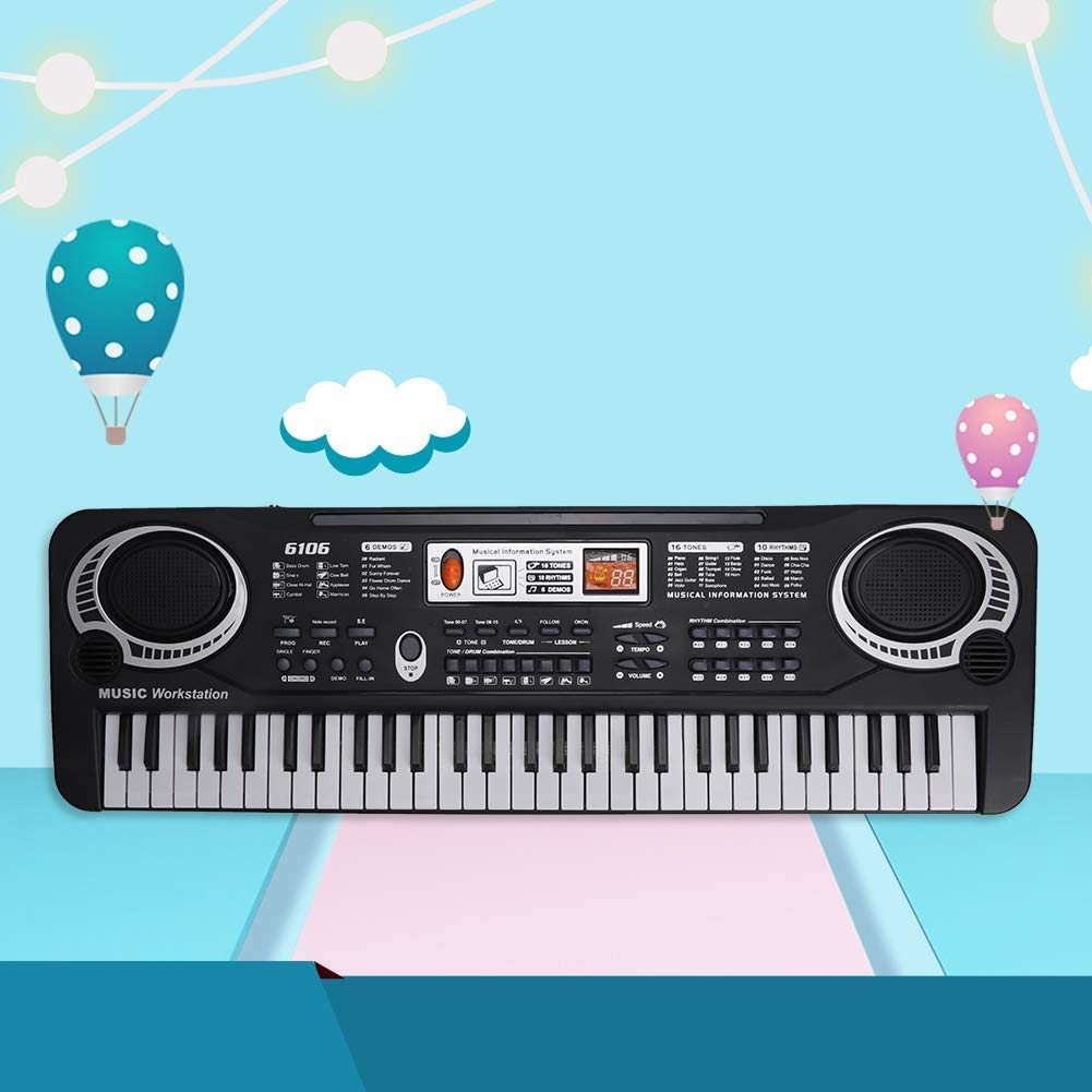 Electric Keyboard Piano 61-Key, Piano Keyboard 61 Key Electric Digital Music Keyboard