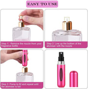 5 mL Bottom-Fill Refillable Perfume Atomiser – 8 Colours