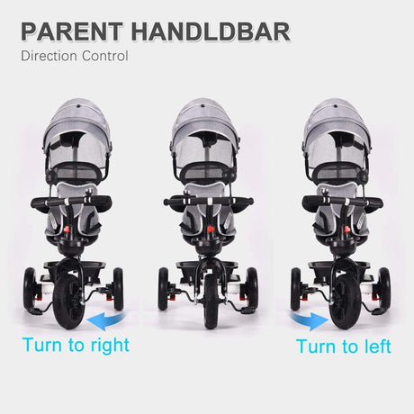 4 in 1 Baby Walker Kids Trike Tricycle Bike Children Bicycle Ride On Toy Safety Fence Adjustable Seat Handlebar