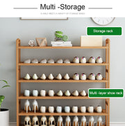 85 cm 5-Tier Bamboo Shoe Rack with Removable Shelves