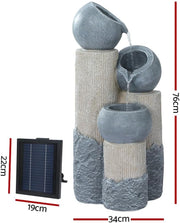 Gardeon 3-Tier Solar Fountain Bird Bath with LED Lights
