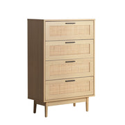 4-Drawer Rattan Tallboy Storage Cabinet