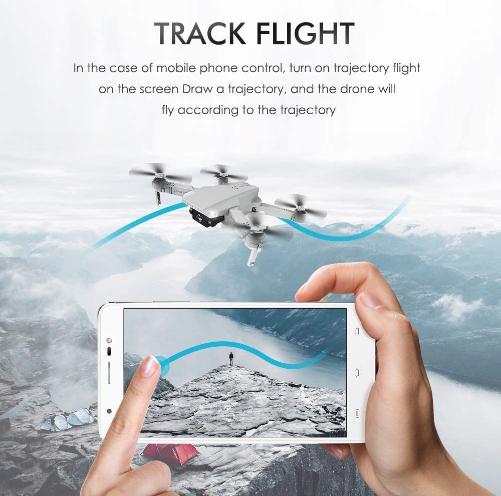 B-Qtech Drone with Dual Camera, 4K HD Self-Driving WiFi Optical Flow RC Quadcopter for Adults & Kids & Beginners