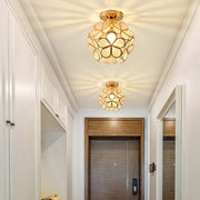 Modern Metal Ceiling Light Fixture- Industrial Mini Semi Flush Mount Ceiling Lighting Metal Chandeliers Fitting,Semi Flush Mount Lighting E26 for Kitchen Dining Rooms Living Room (Golden) Comfortable