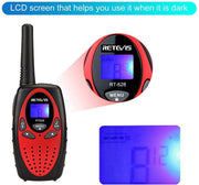 Retevis RT628 Kids Walkie Talkies 8 Channel FRS Toy for Kids Uhf FRS 2 Way Radio Toy(Red, 2 Pack)