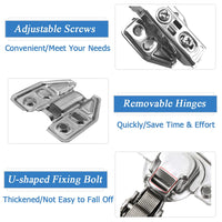 4-Pack 304 Stainless-Steel Soft-Close Full-Overlay Cabinet Hinges