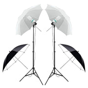 Photography Umbrella Background Support Kit, 2M x 3M/6.6ft x 10ft Background Frame 1350W 5500K Continuous Lighting with 4 Backdrop Cloth for Portrait Video Shooting