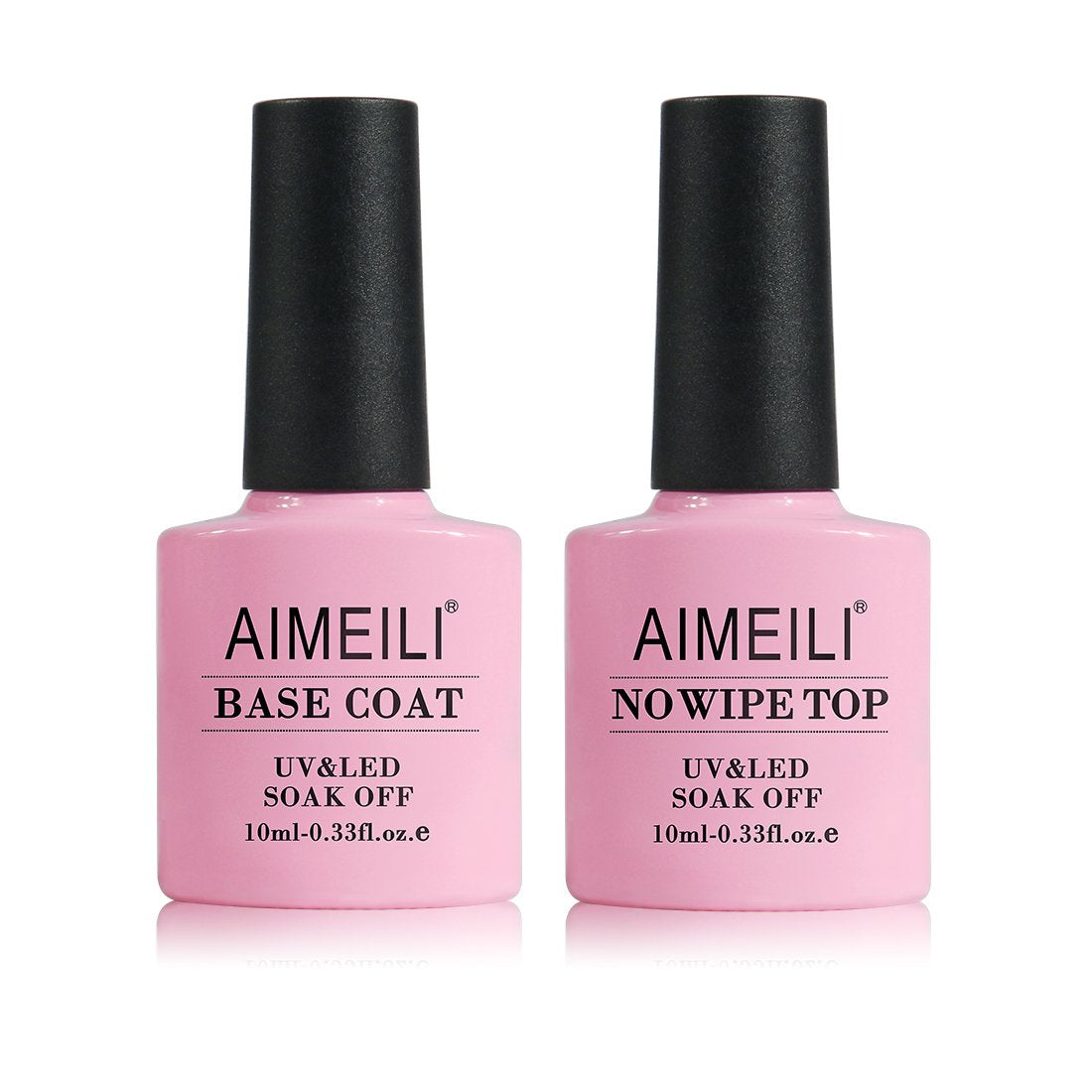 AIMEILI 10 mL Gel Base & No-Wipe Top Coat Kit