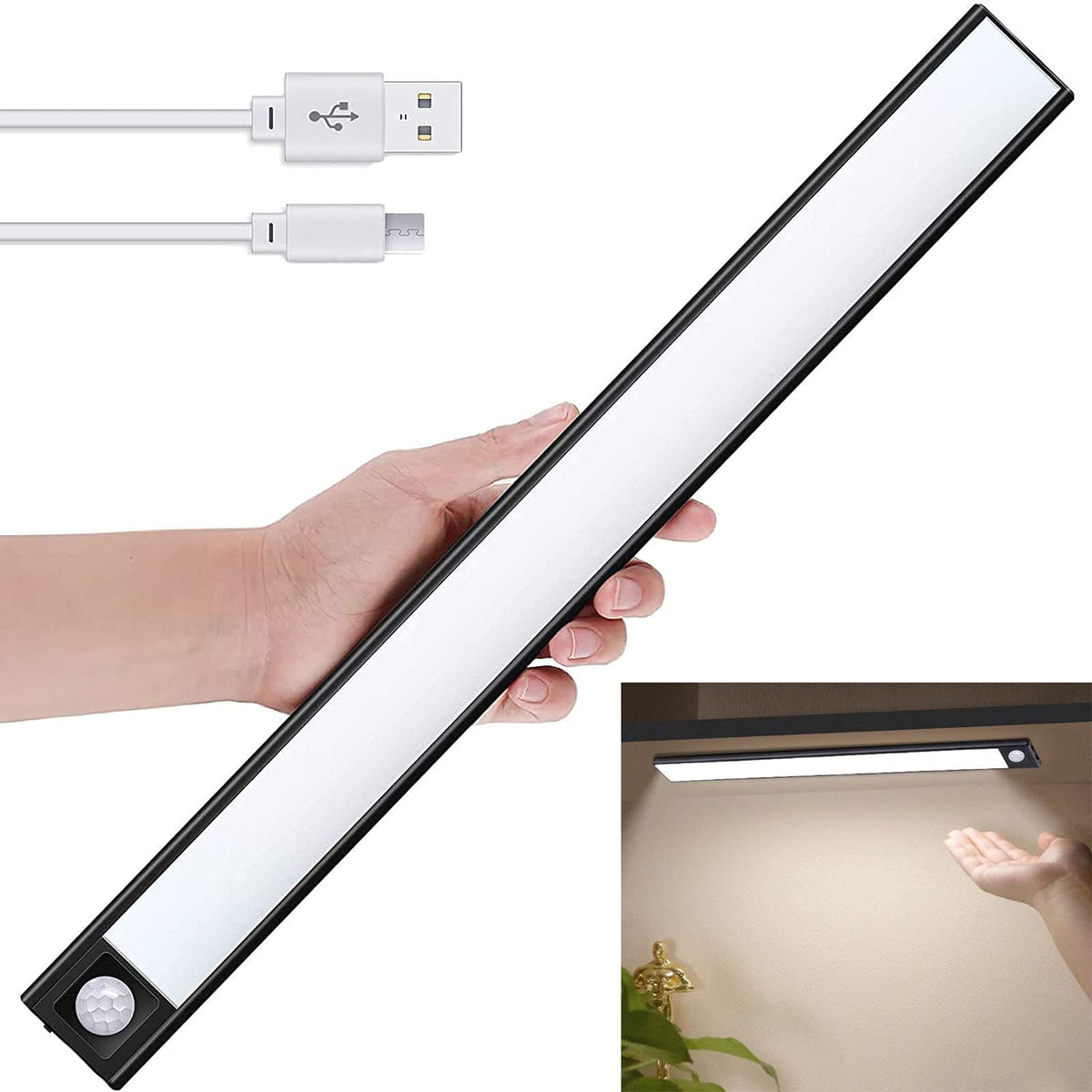 40cm Rechargeable Motion-Sensor Cabinet Light – 69 LED