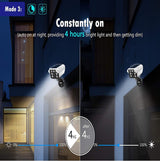 Solar Motion Sensor Light Outdoor - 2400Lumens LED Spotlight 8-Watt IP66 Waterproof, Wireless Solar Flood Security Light for Porch Garden Patio Driveway Pathway