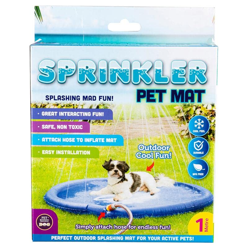 Blue 1 m Inflatable Dog Sprinkler & Splash Mat with Anti-Slip Pad