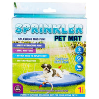 Blue 1 m Inflatable Dog Sprinkler & Splash Mat with Anti-Slip Pad