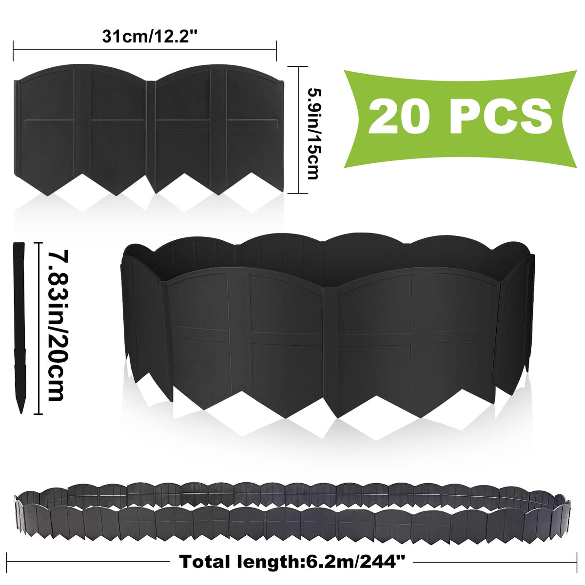 Interlocking Flexible Garden Edging – 20 Pieces