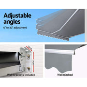 4 × 2.5 m Manual Folding-Arm Awning – Pearl Grey