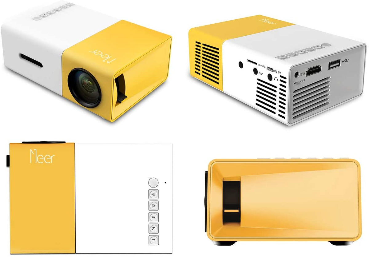 Mini Projector, Meer YG300 Portable Pico Full Color LED LCD Video Projector
