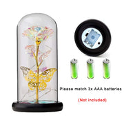 LED Rose in Glass Dome – Red, Blue or Purple
