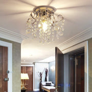 Pendant Lamp European Style Crystal Ceiling Small Chandelier Modern Minimalist Porch Aisle Corridor Restaurant Light, Silver