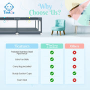 Baby Playpen with Mat, Baby Play Gym Extra-large Playpens Play Mat with 50 Balls Pit, 4x handlers, Baby Play Gates with Basket Net, Play Yard for Toddler Babies with Breathable Mesh (155*185*66cm)
