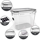 Large Food Storage Containers 8 Pieces - YORUKAU BPA Free Pantry & Kitchen Organization Containers with Black Airtight Lids - Dishwasher Safe - Sugar, Flour, Cereal Container - Plastic Storage Bins