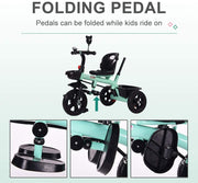 2 in 1 Kids Push Along Tricycle Baby Toddler Trike Bike 3 Wheel Ride On Toy