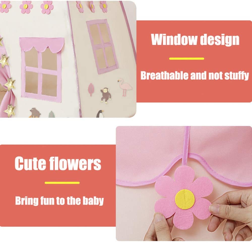 Princess Castle Play Tent Kids Teepee Tent Large Children Playhouse Oxford Fabric Children Playhouse for Indoor Outdoor with Carry Bag Portable Playhouse Boys & Girls Birthday Gift