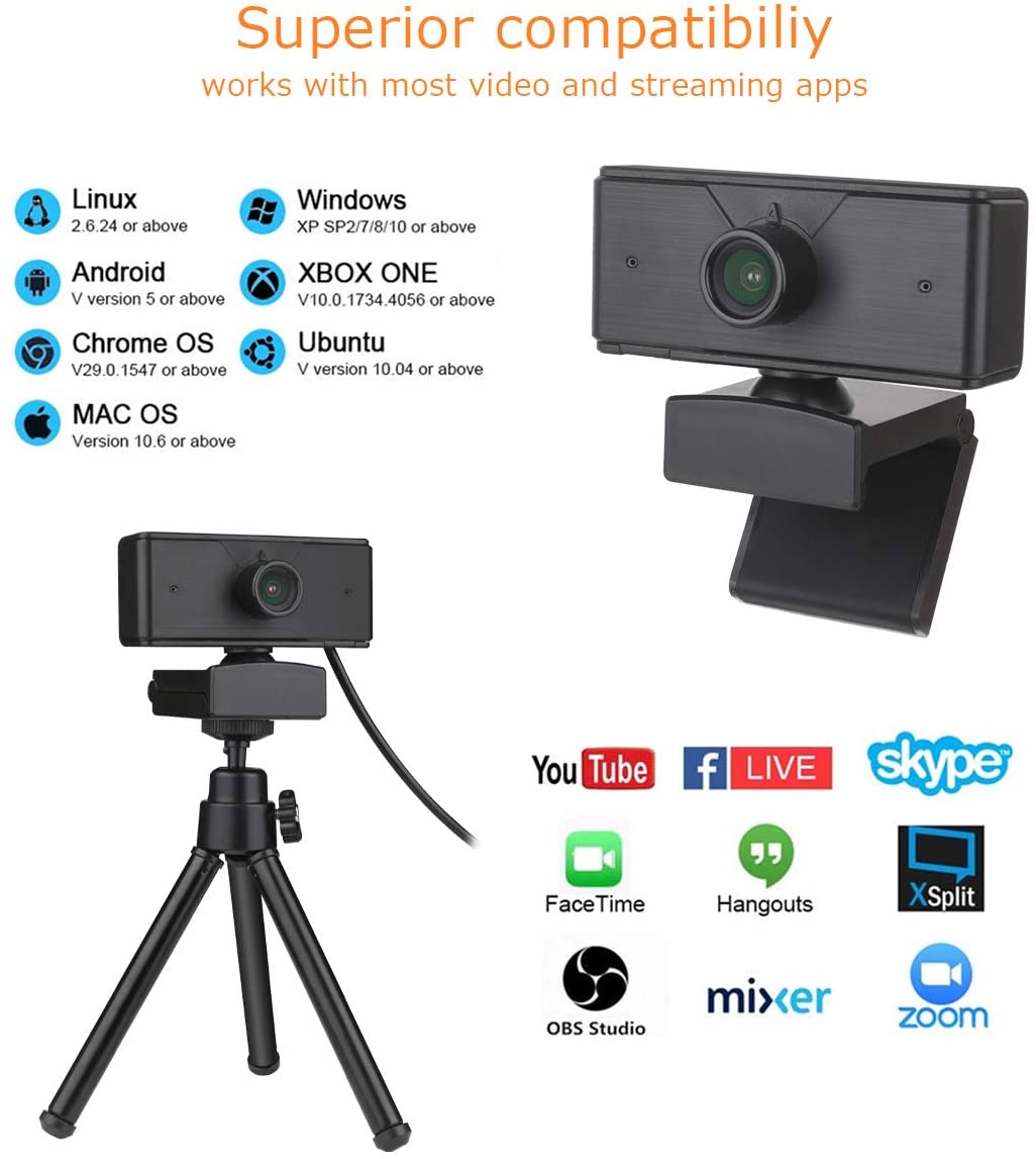 1080P Webcam with Built-in microphone