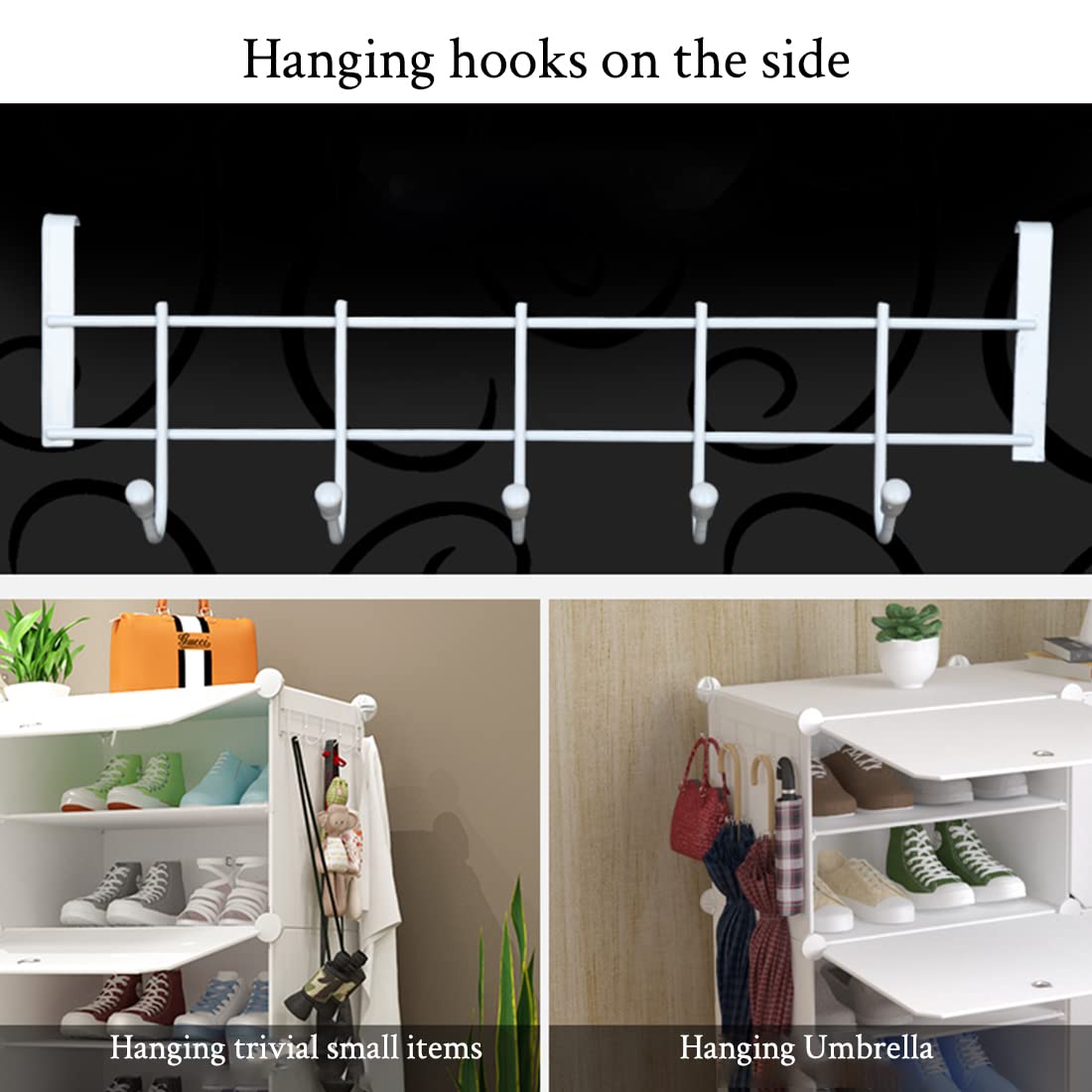 2 × 6 Modular Shoe Cabinet with Hooks – Up to 24 Pairs