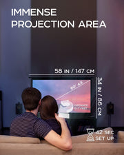 Projector Screen with Stand 60 inch - Indoor and Outdoor Projection Screen for Movie or Office Presentation - 16:9 HD Premium Wrinkle-Free Tripod Screen for Projector with Carry Bag and Tight Straps