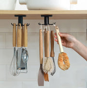 360° Rotating Under-Shelf 6-Hook Rails – 2 Pack