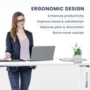 Electric Motor Height Adjustable Standing Desk, 110 x 60 cm, Ergonomic Stand Up Desk, Adjustable Computer Sit Stand Desk Stand