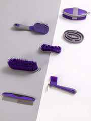 Horse Grooming Kit（10-Piece），Purple Horse Brushes for Grooming,Storage Bag,Horse Sweat Scraper,Mane Comb,Horse Grooming Gloves,Horse Gifts for Girls (Purple),1 count