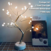 Bonsai Tree Light with 36 Pearls LED Adjustable Branch Tree Lamp Decoration Battery/USB Operated Night Light for Bedroom Christmas Party Indoor Decoration (Warm White)