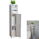 Toilet Roll Holder, Toilet Paper Roll Holder with Slim Shelf, Over Toilet Storage for Toilet Paper Bulk, Narrow Shelf for Bathroom Accessories ,Bathroom Storage for Toilet Tissue, White by AOJEZOR