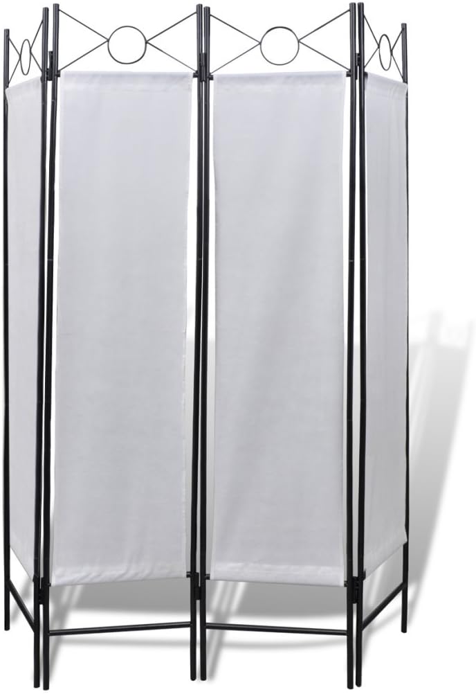 160 × 180 cm 4-Panel Folding Room Divider – White