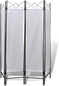 160 × 180 cm 4-Panel Folding Room Divider – White