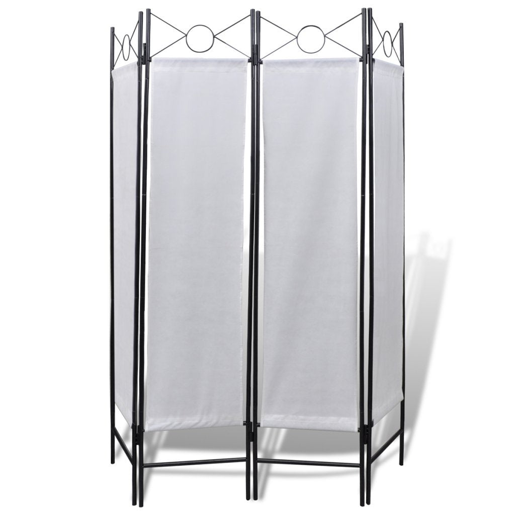 160 × 180 cm 4-Panel Folding Room Divider – White