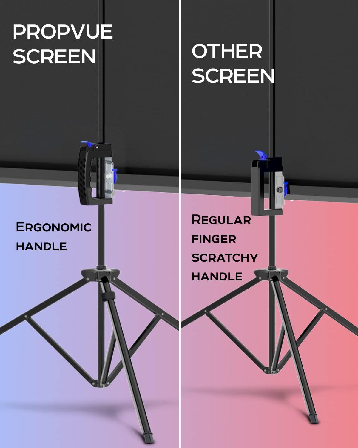 Projector Screen with Stand 60 inch - Indoor and Outdoor Projection Screen for Movie or Office Presentation - 16:9 HD Premium Wrinkle-Free Tripod Screen for Projector with Carry Bag and Tight Straps