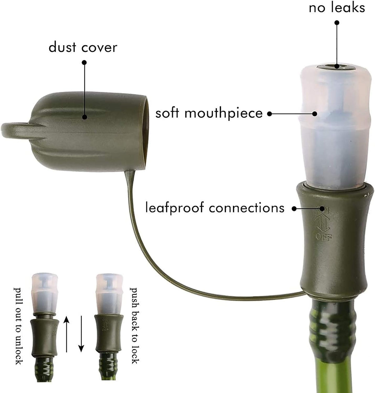 2L Hydration Bladder with Detachable Drinking Hose