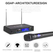G-MARK G210V Wireless Microphone Set Wireless Microphone Professional 2 Channel Karaoke Microphone for Party Singing in The Church