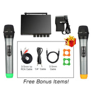 FIFINE K036 Dual UHF Karaoke Microphone Mixer System