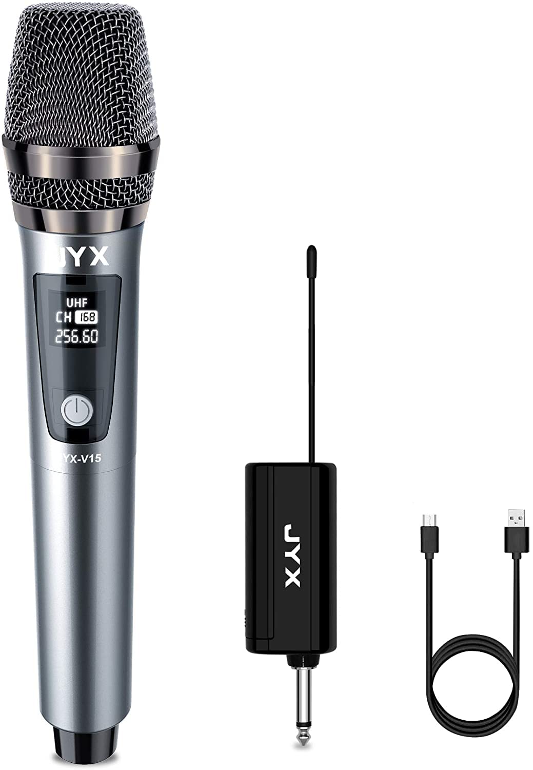 JYX Single UHF Wireless Microphone with Rechargeable Receiver