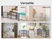 139 × 60.5 cm White Folding Freestanding Pet Barrier