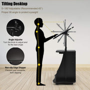 Mobile Height-Adjustable Laptop & Podium Desk with Storage