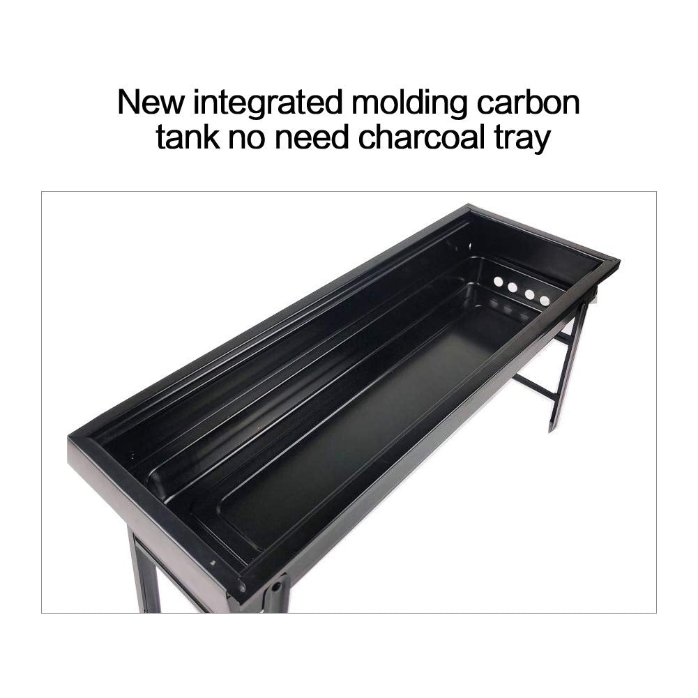 Outdoor Foldable BBQ Charcoal Grill Portable Hibachi Barbecue Camping Large Broil Kebab Grate Large Tray Net Rotisserie Set Stainless Steel