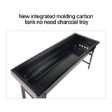 Outdoor Foldable BBQ Charcoal Grill Portable Hibachi Barbecue Camping Large Broil Kebab Grate Large Tray Net Rotisserie Set Stainless Steel