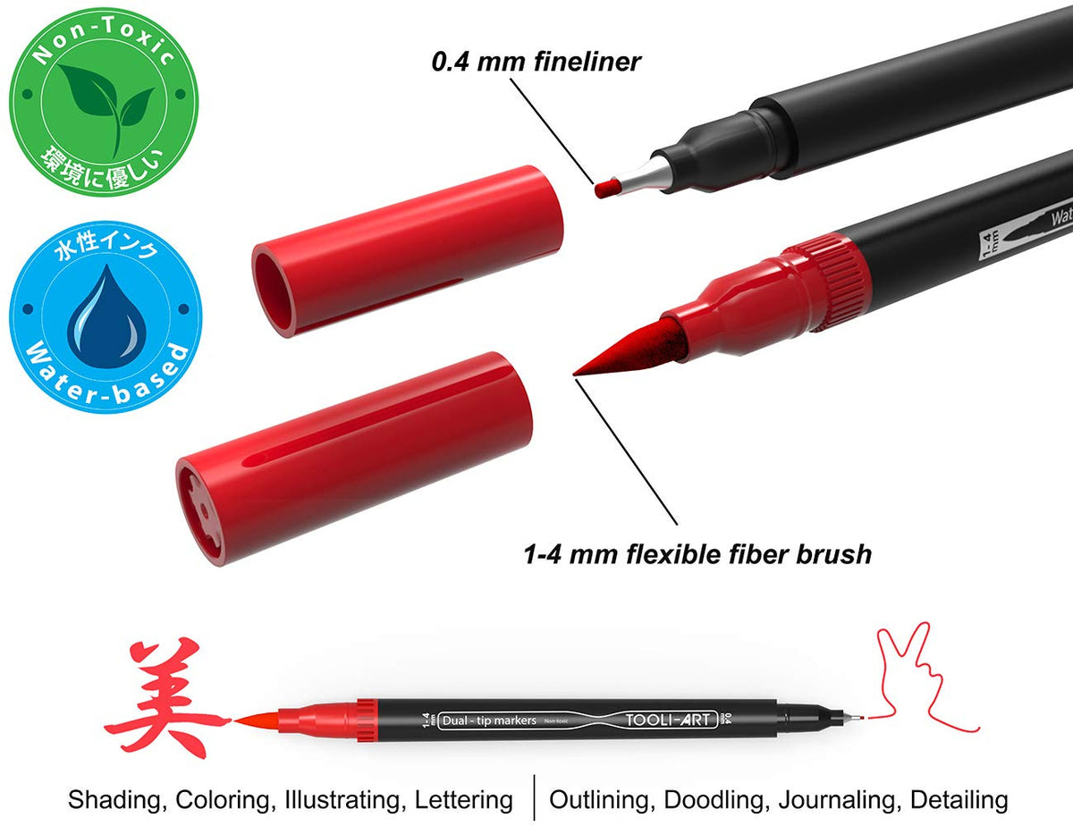 36 Dual Tip Brush Pens