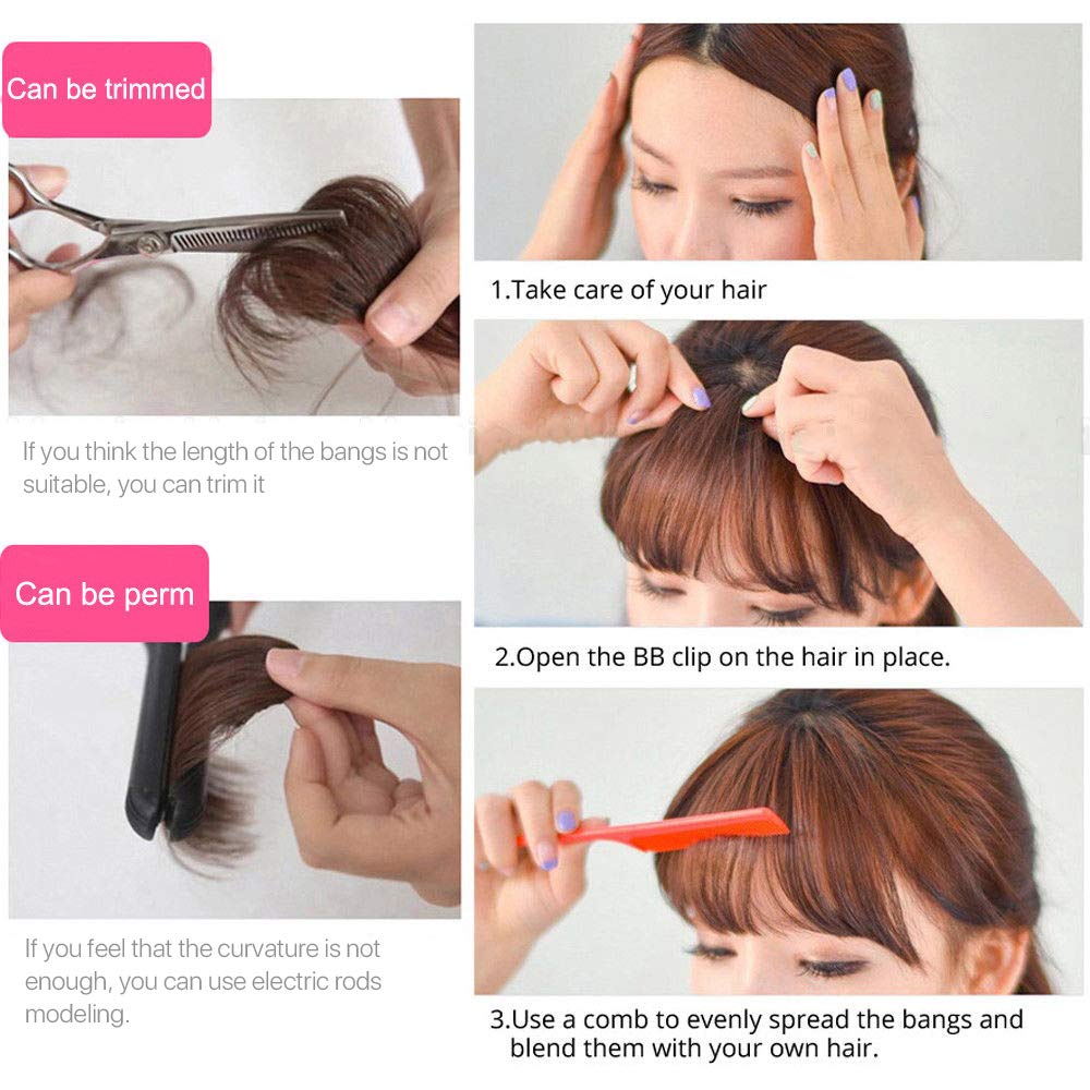 Dark-Brown Clip-In Fringe with Side Sections