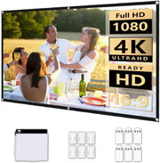 100 Inch Projector Screen, Portable and Foldable Projector Screen, Double Sided Video Projector Screen for Indoor, Outdoor, Wrinkle Free